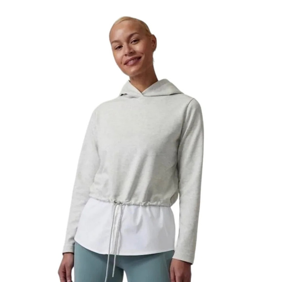 Athleta Women's Gray Gallery Hoodie Top Lightweight Soft Size Small - Picture 1 of 10